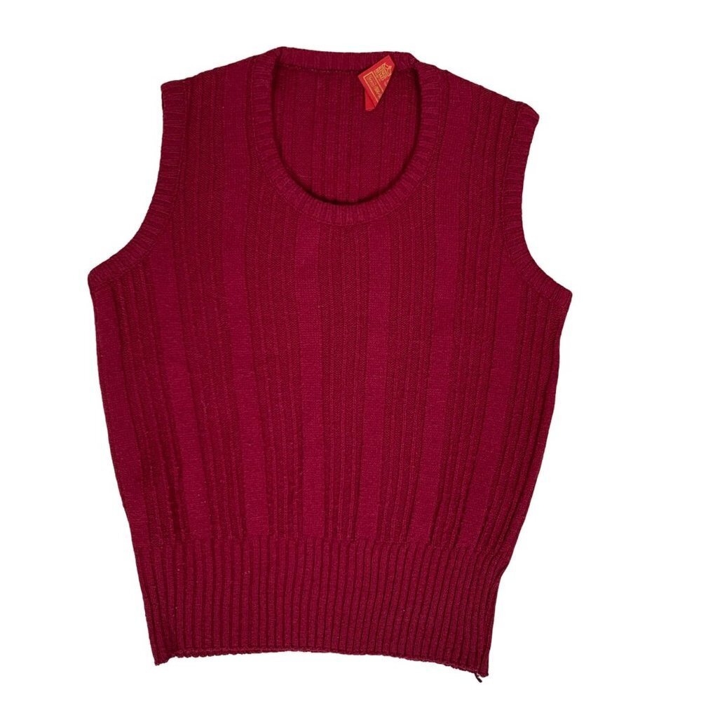 Vintage Sears Kings Road Mens‎ Red Vest Size Medium